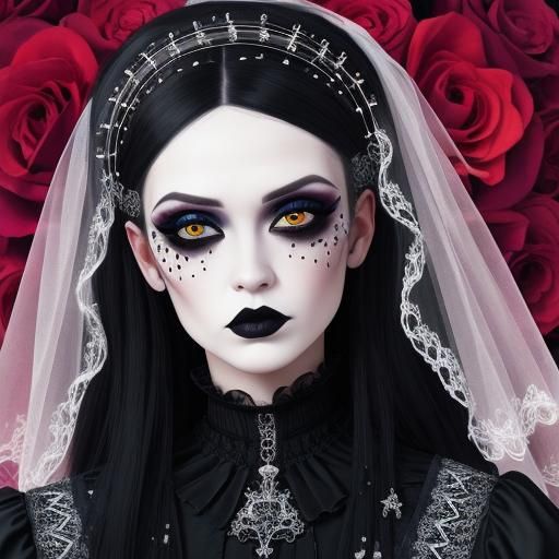 Gothic Bride: Realistic, Hyperdetailed, and Vibrant