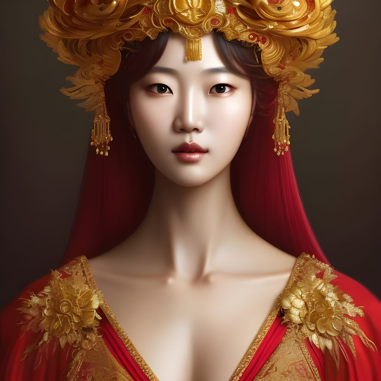 Korean Fire Princess in Elaborate Portrait