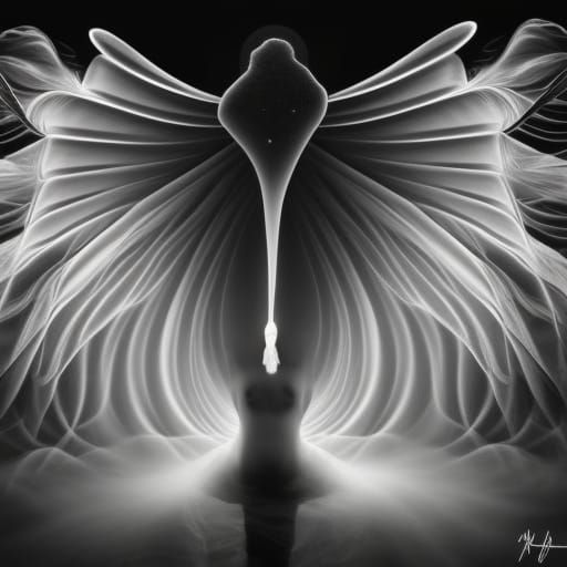 Ethereal Angel in Infrared Black and White Photography
