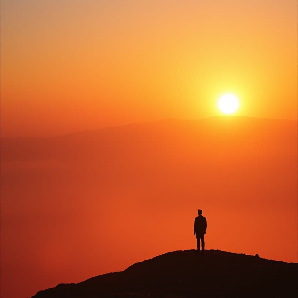 Golden Hour on a Vast, Atmospheric Landscape