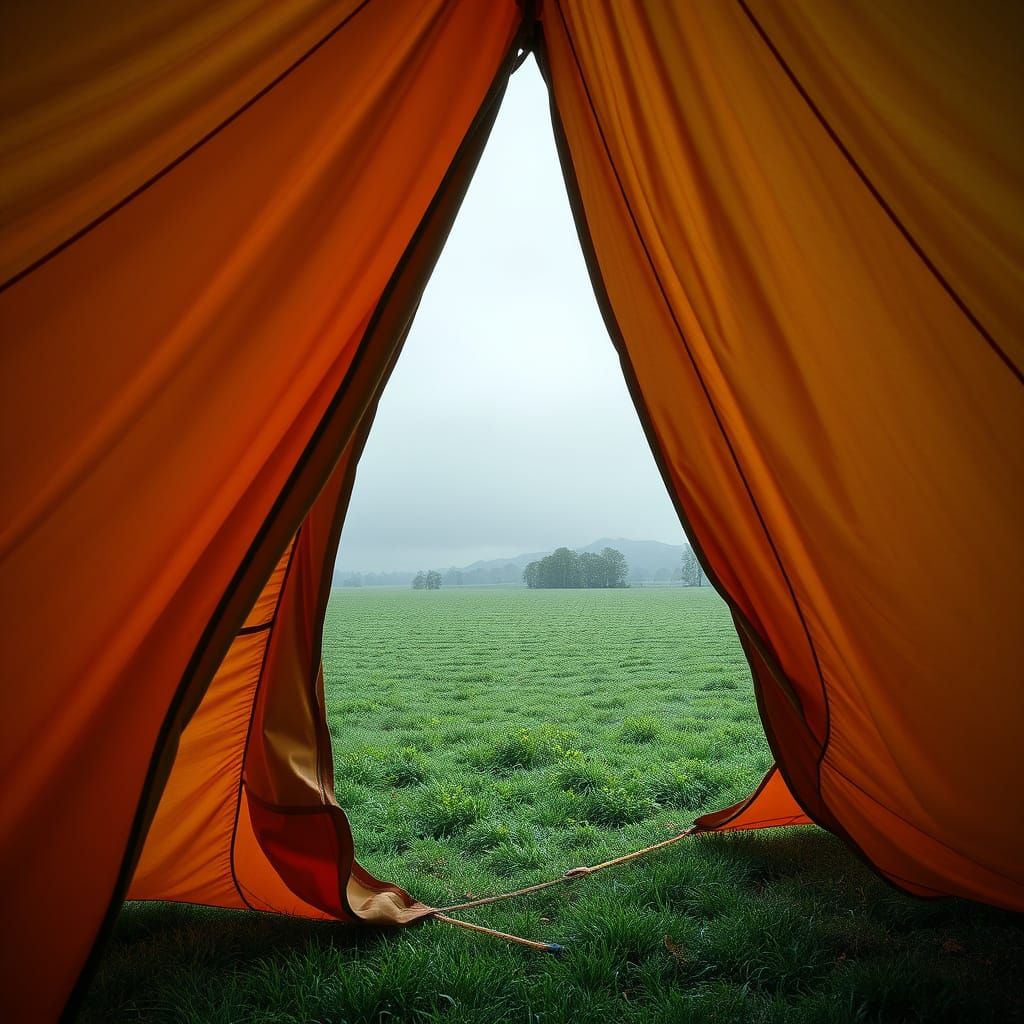 Vibrant, Majestic Tent Confronts a Verdant Field