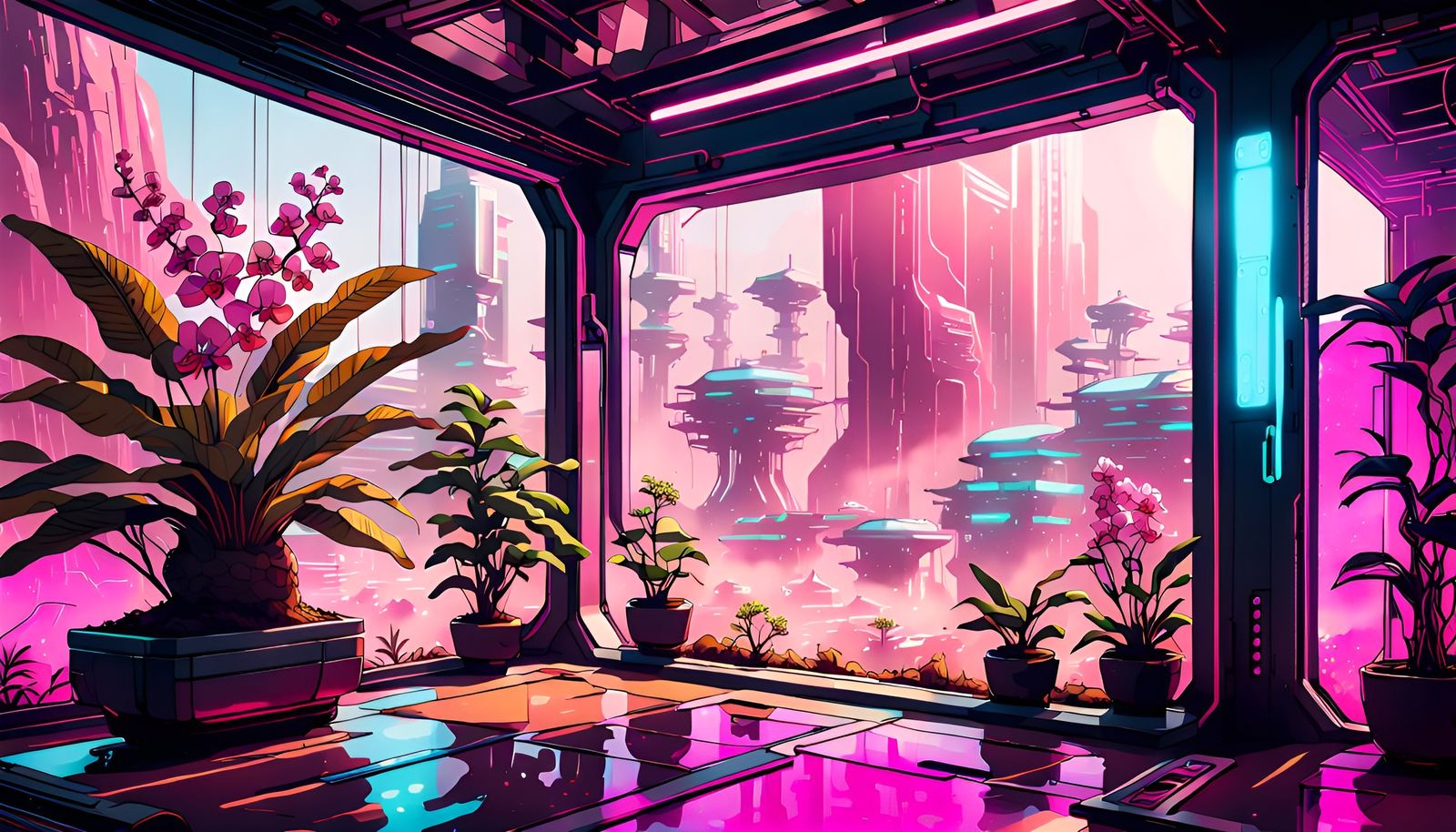 Futuristic Mars habitat cyberpunk style 🌆🪐🛰️📡🌌🚀🟣