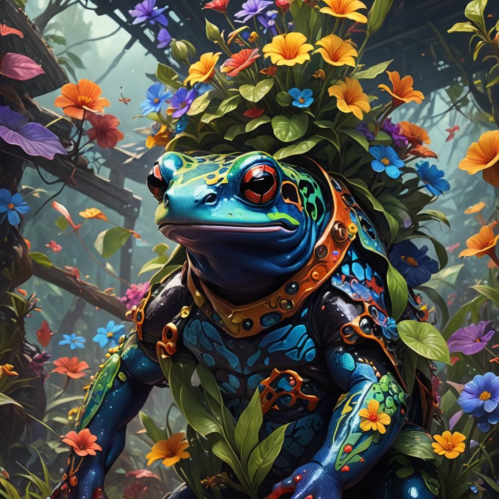 Poison Dart Frog at Folk Festival, Detailed Portrait