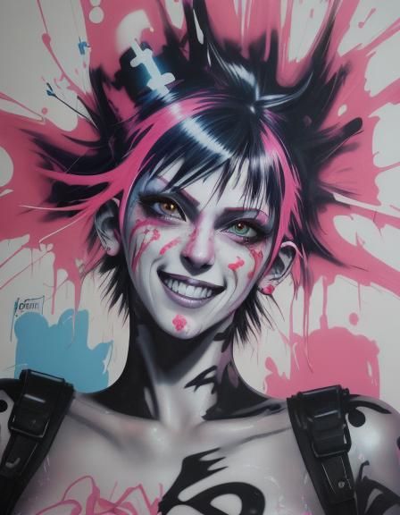 Juri Han in Dynamic Graffiti Street Art