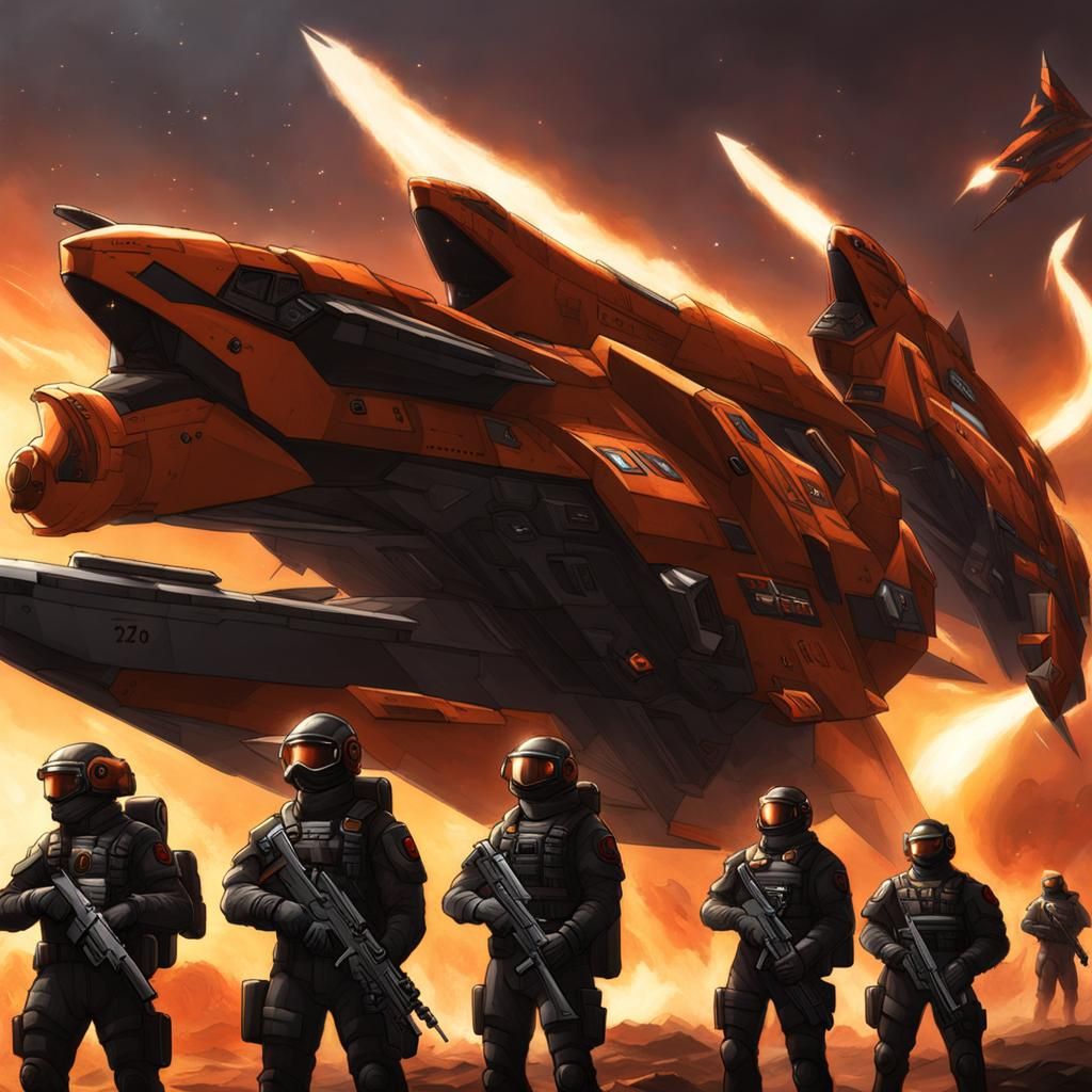 Sci-Fi Armored Squadron of Elite Soldiers