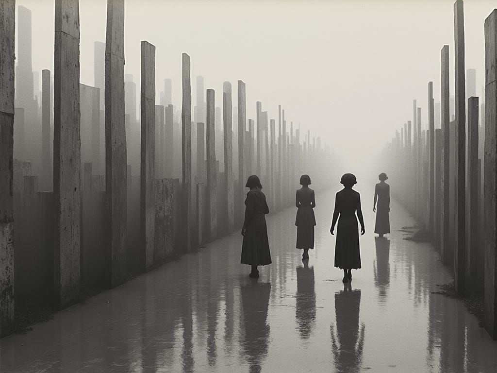 Surreal Silver Nitrate Photograph of Sisters in an Invisible...