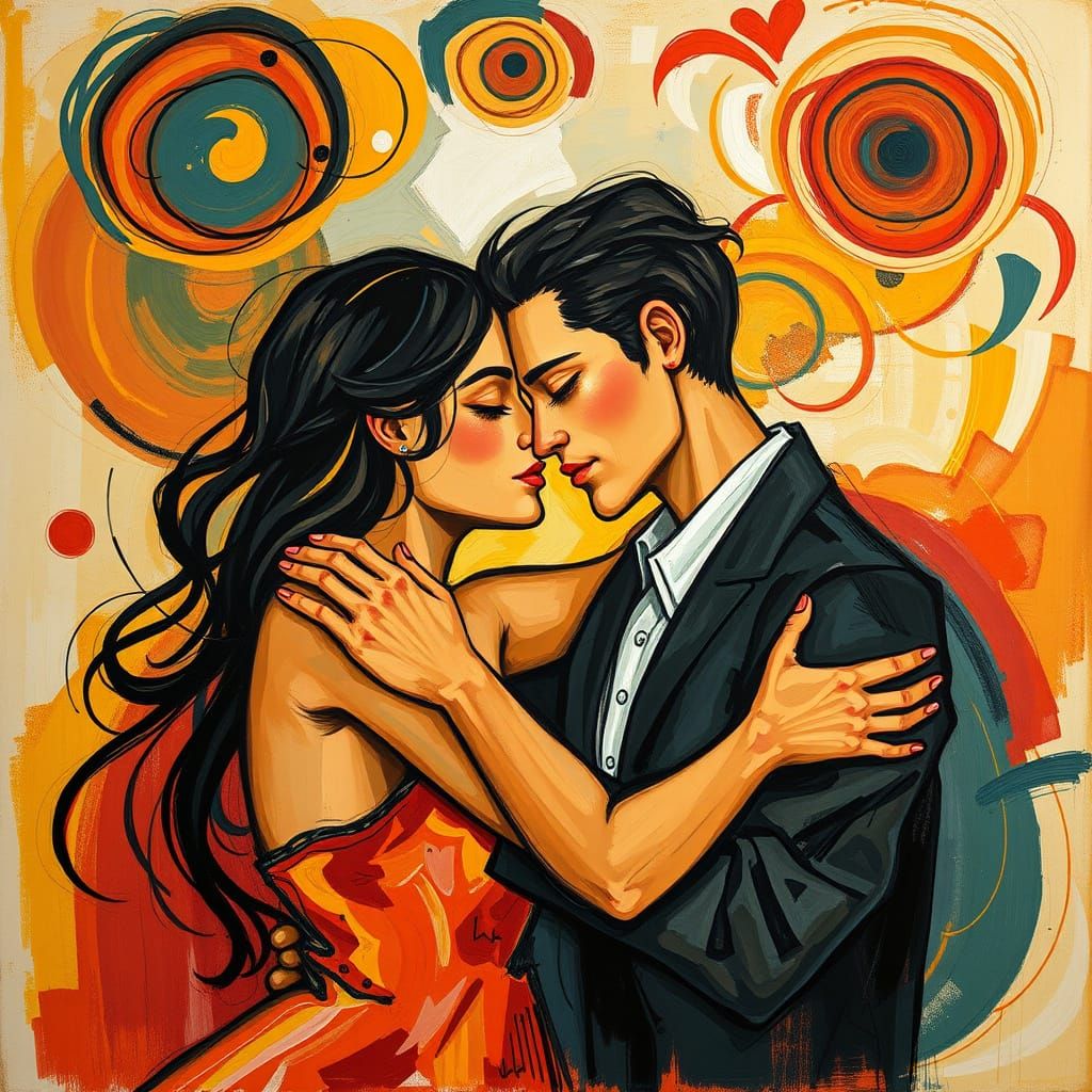 Ethereal Love in Abstract Expression