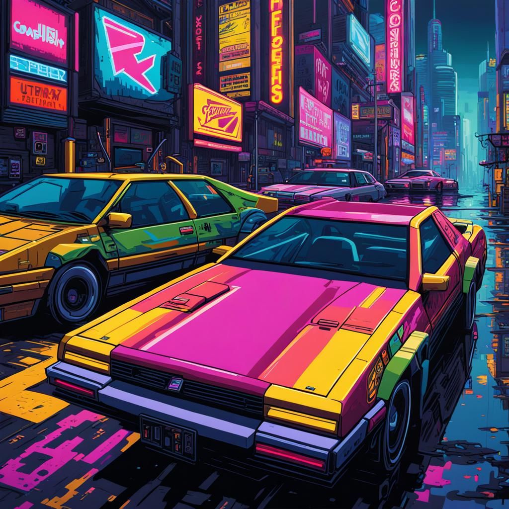 Cyberpunk 2077: 16-bit Pixel Art Graffiti