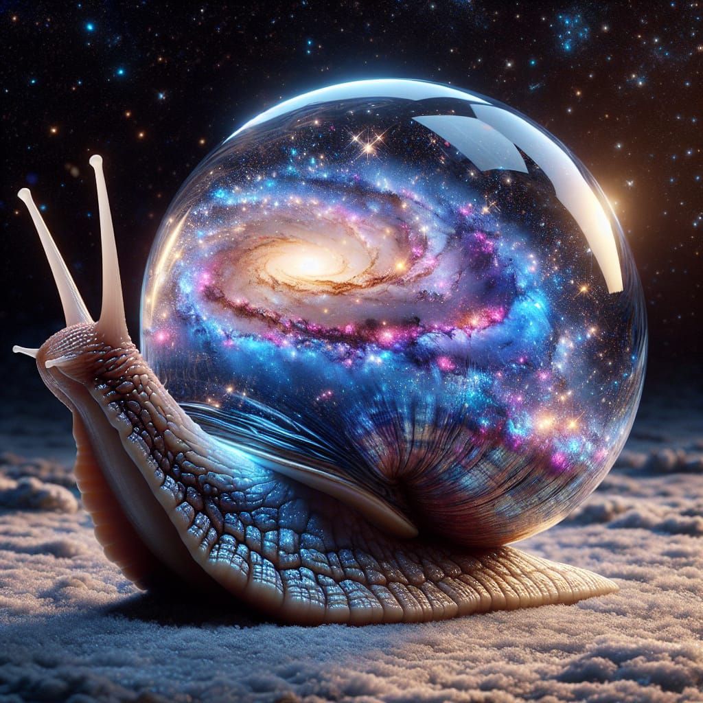 Celestial Snail: A Galaxy in Glass