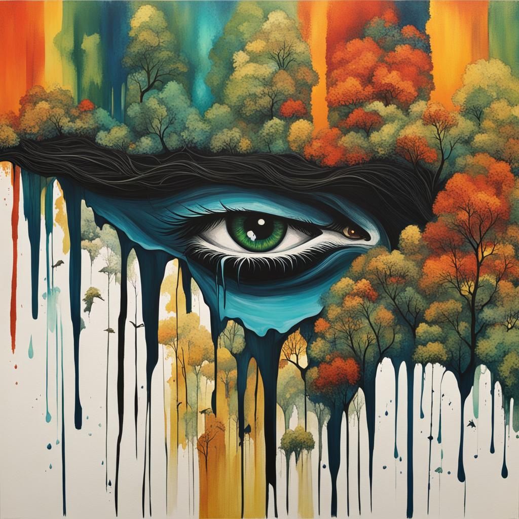 Mother Nature's Tears in Vibrant Abstract Art