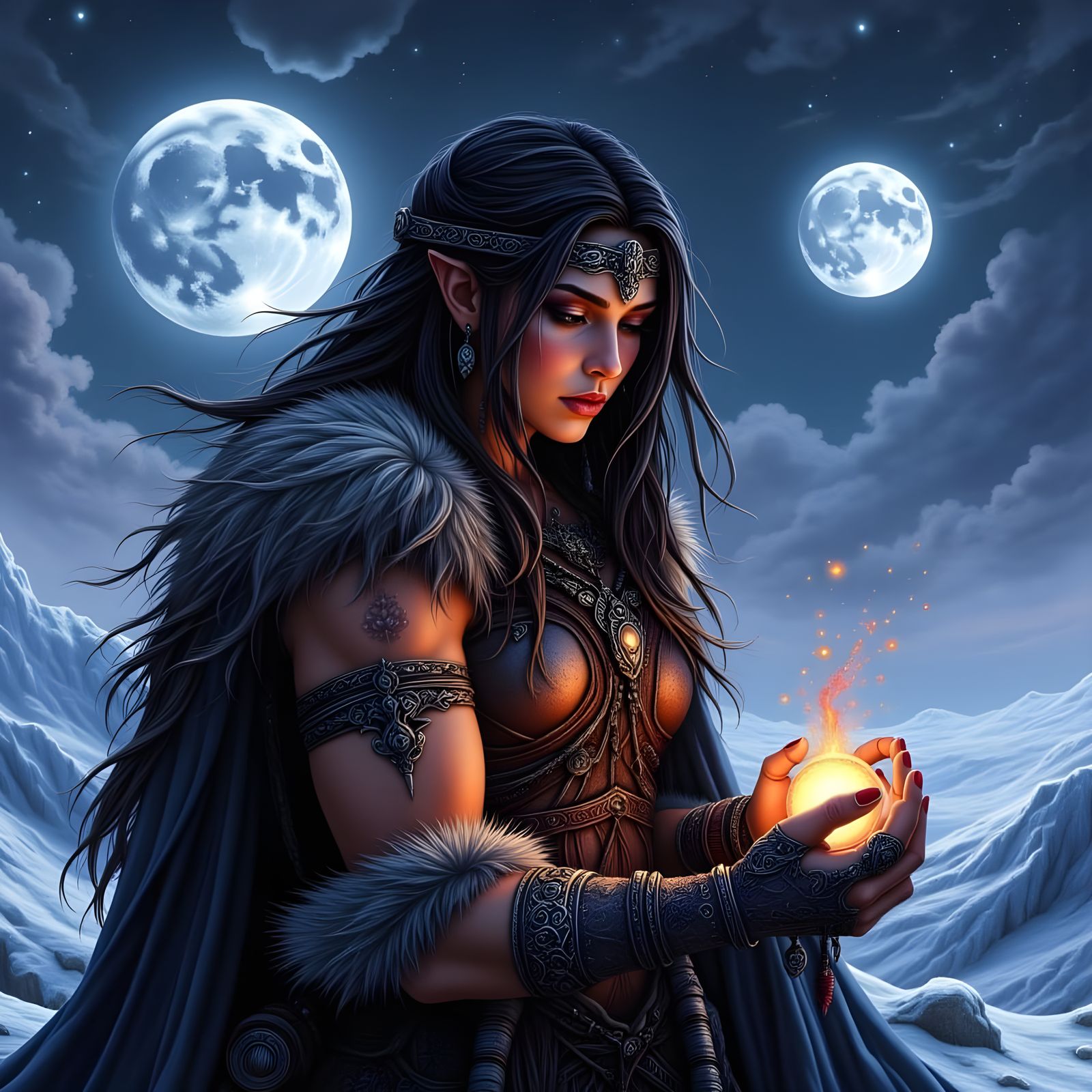 Regal Barbarian Queen in Frozen Tundra