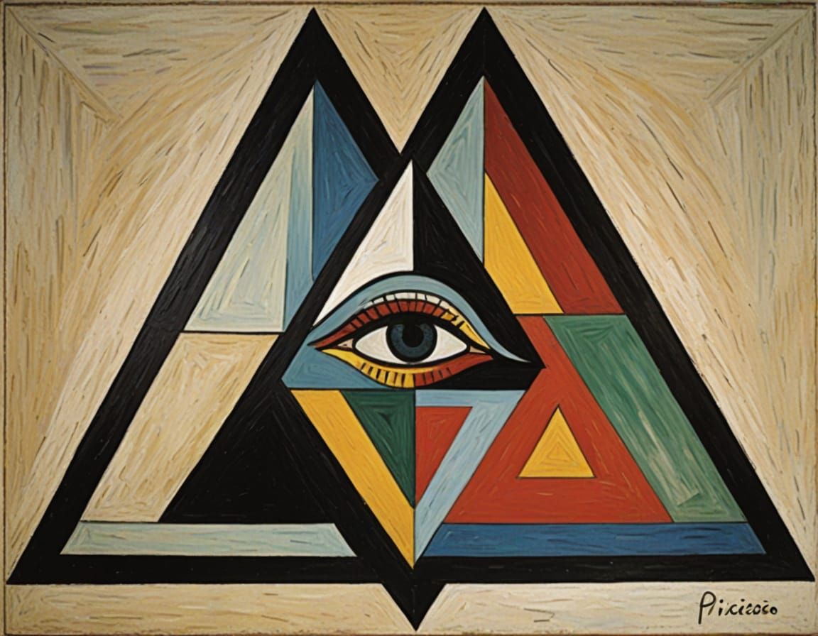 Picasso-Inspired Geometric Symbolism in Abstract Art