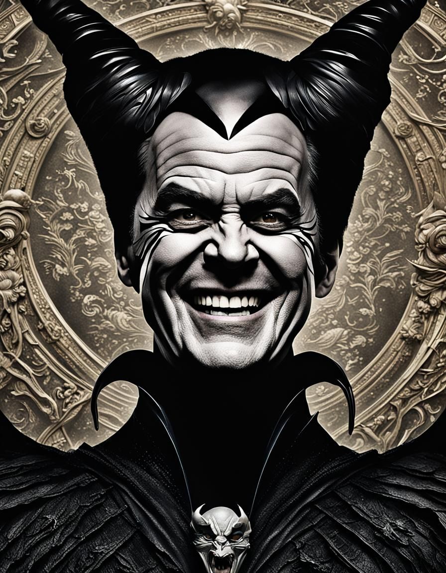 Jack Nicholson as Maleficent: Hyperrealistic Portrait