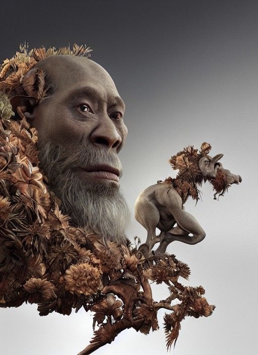 Ornate Last Human Being: Hyperrealistic and Detailed