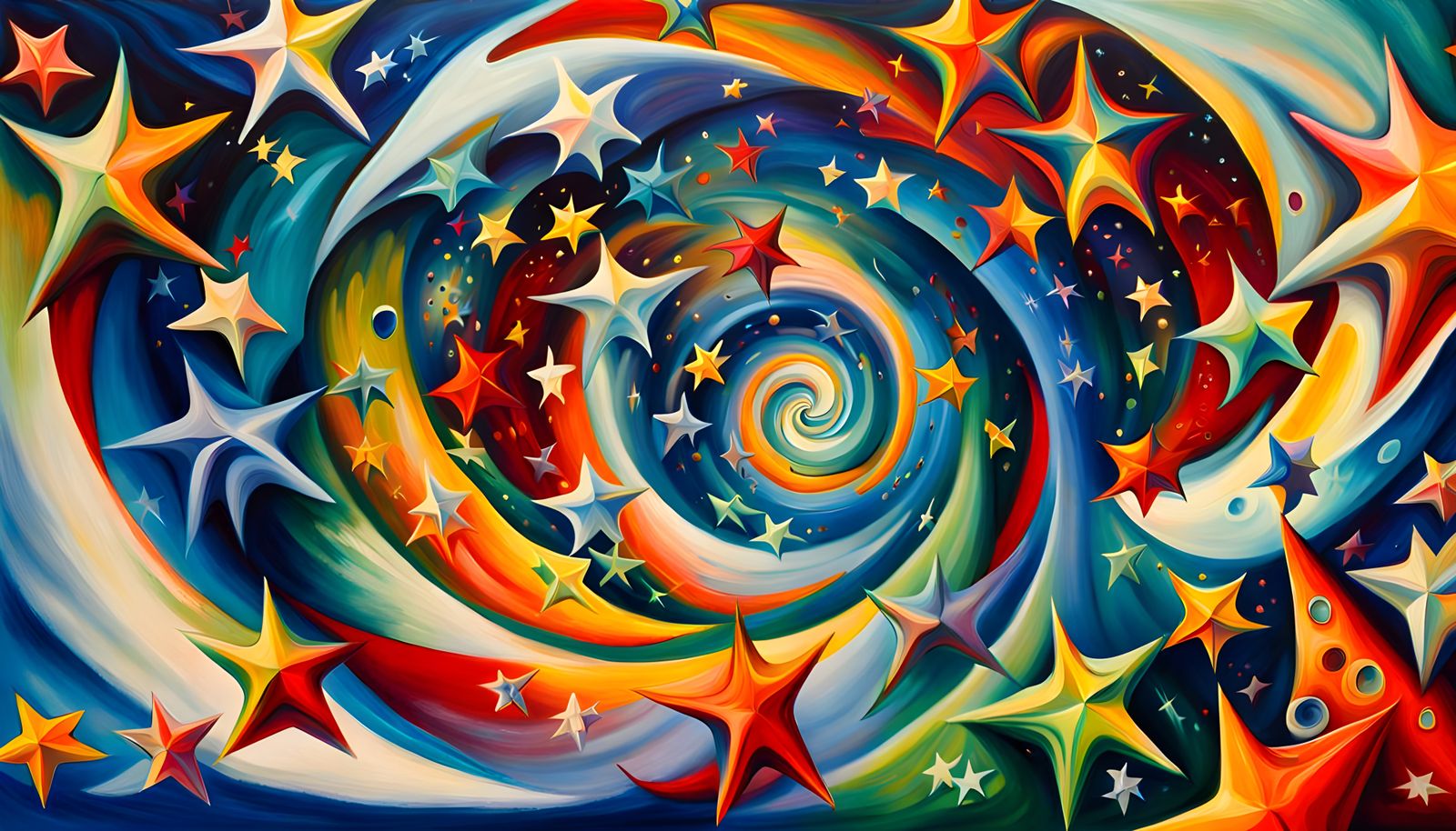 Stellar Cosmic Dance in Deep Iridescent Colors