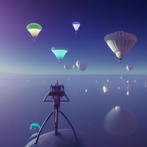 photography of starry sky with titanium iridescent balloon-s...