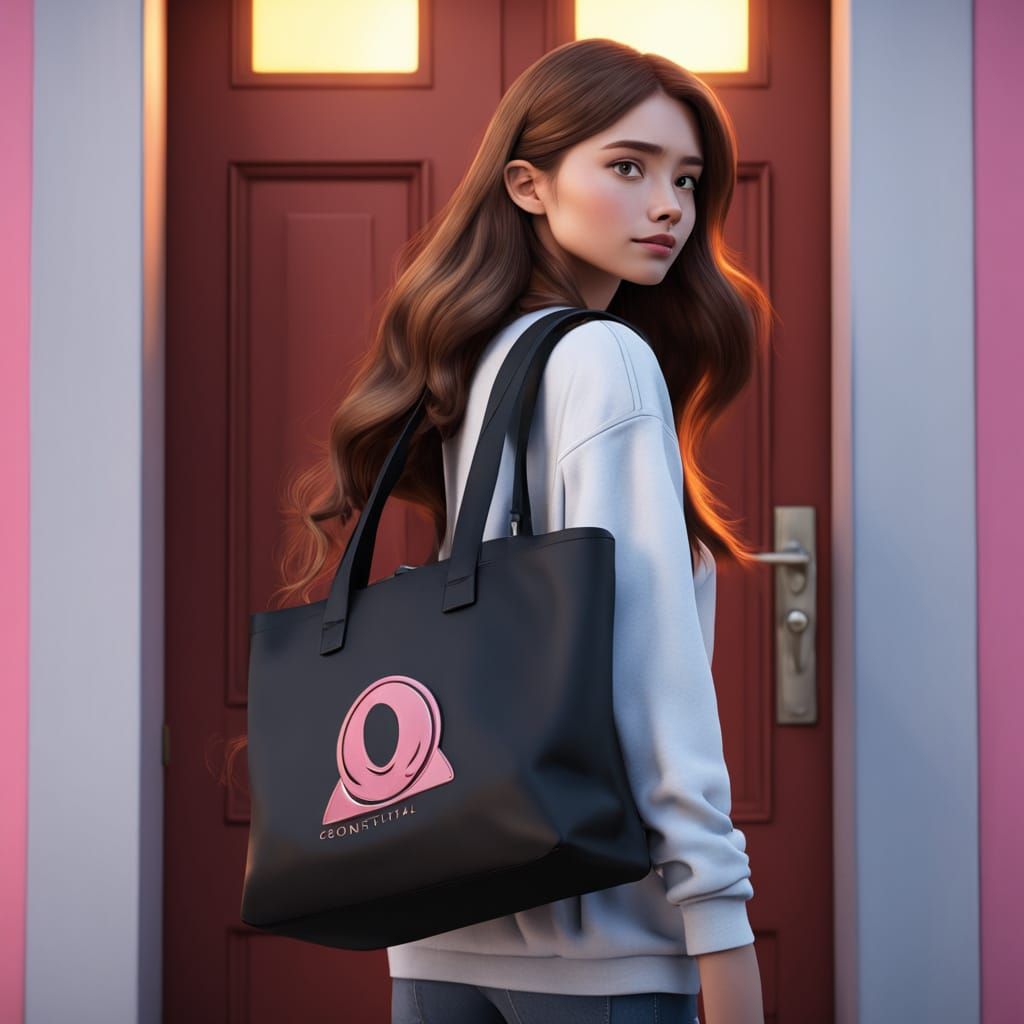 Vibrant Schoolgirl Steps Out in Cinematic Pixar Style