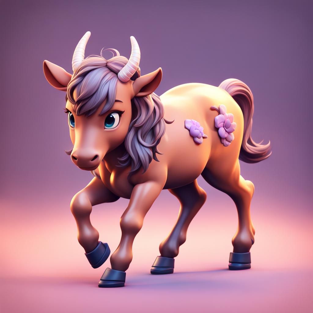 Hyperrealistic Chibi Centaur in 3D Digital Art