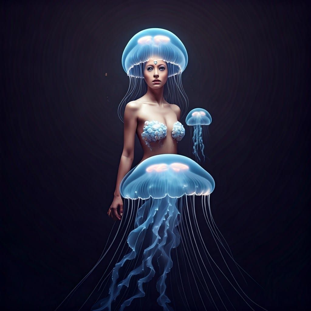 Jellyfish Woman: Surreal Digital Art