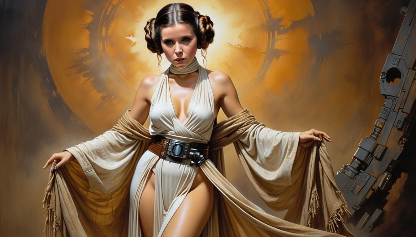 Princess Leia: Hyper-Realistic Oil Painting Portrait