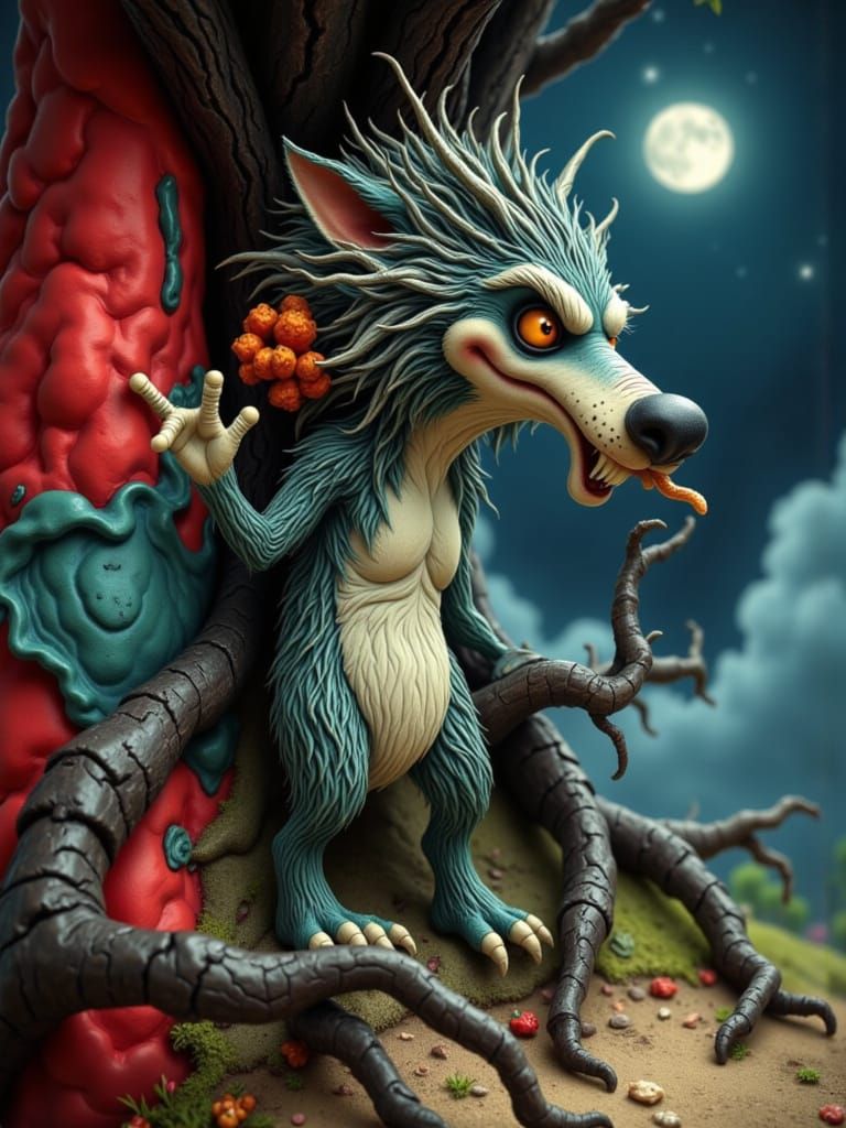 Big Bad Wolf in Tim Burton Style