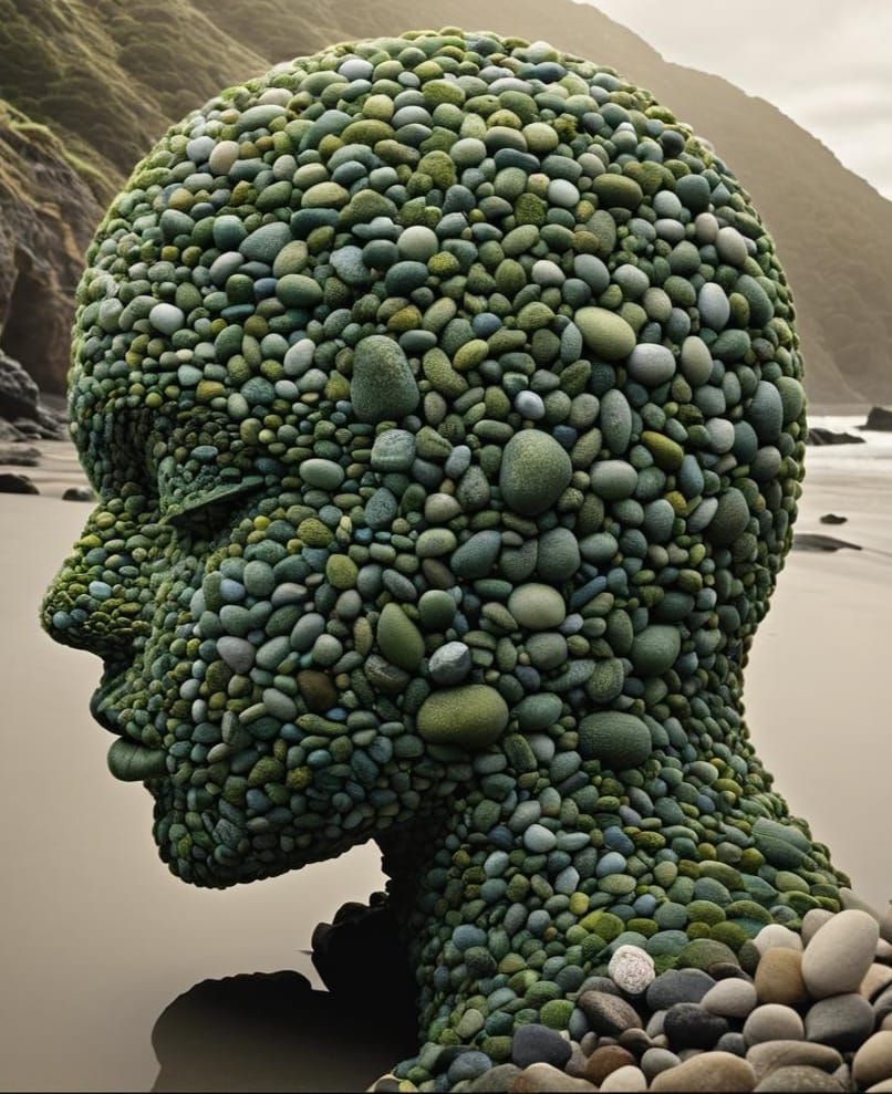 Biomorphic Living Pebble Art at Laguna Verde