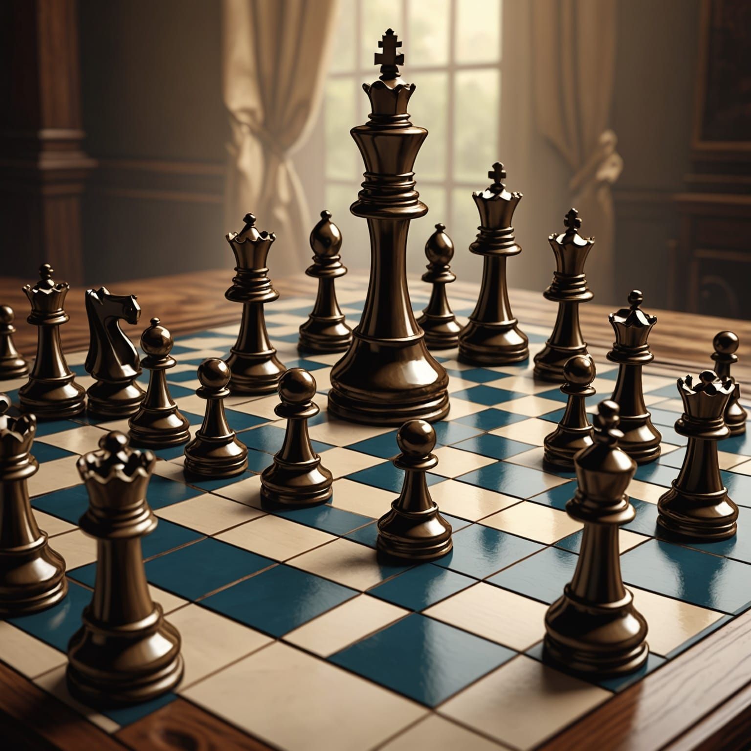 Chessboard in Parisian Street Scene