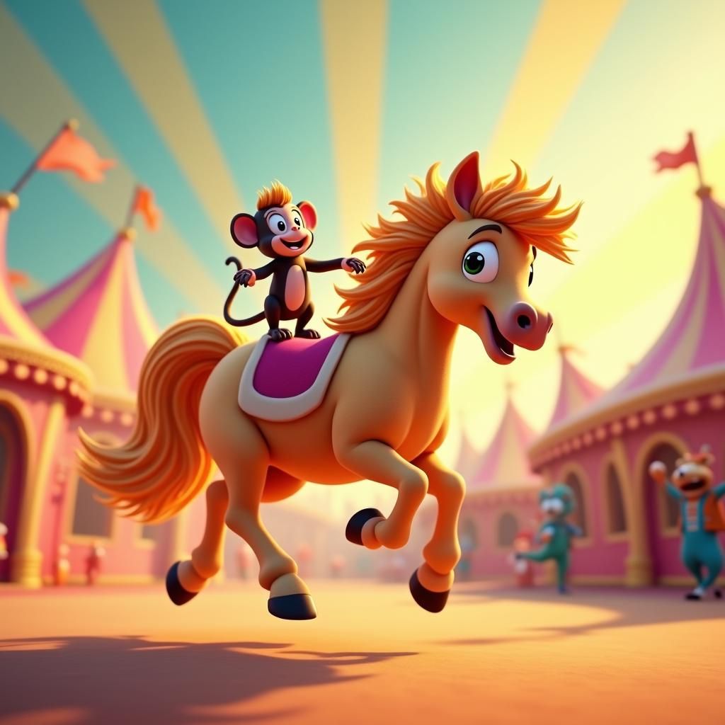 Happy Pony Circus Run in Pixar Style