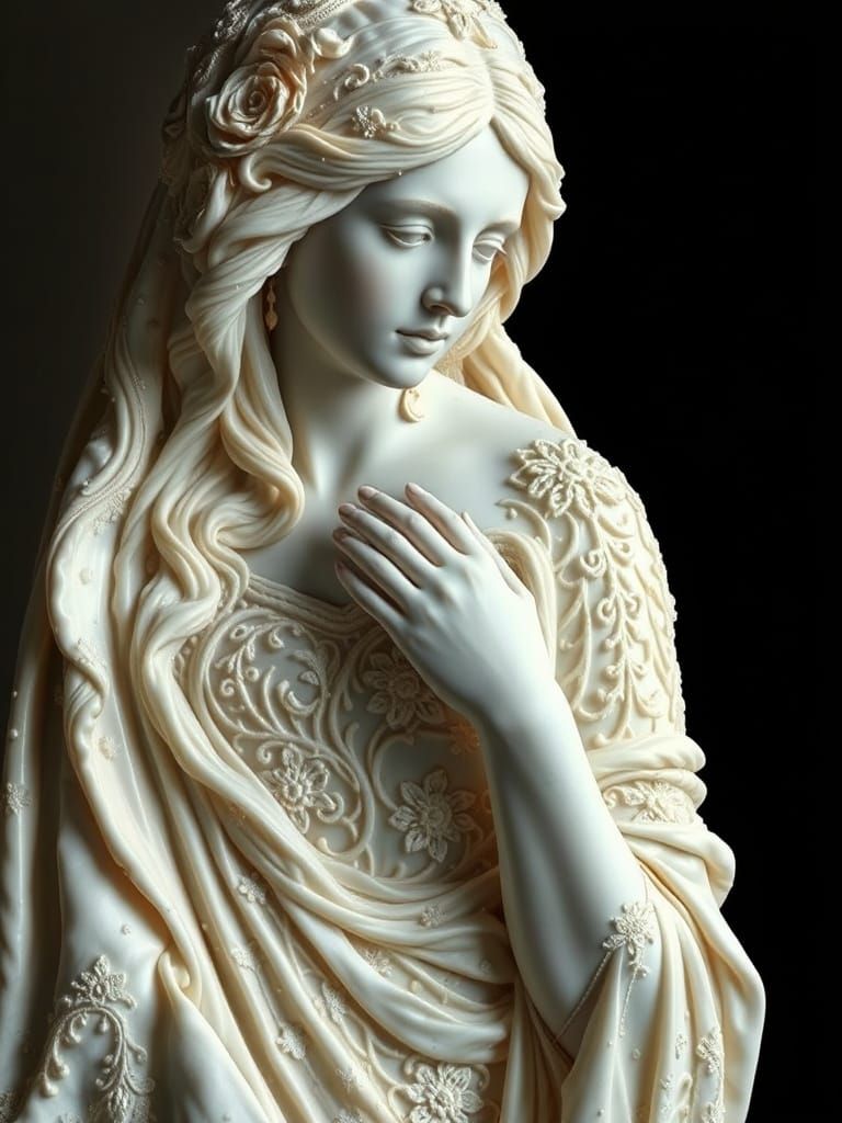 Baroque Princess Embroidered in Marble