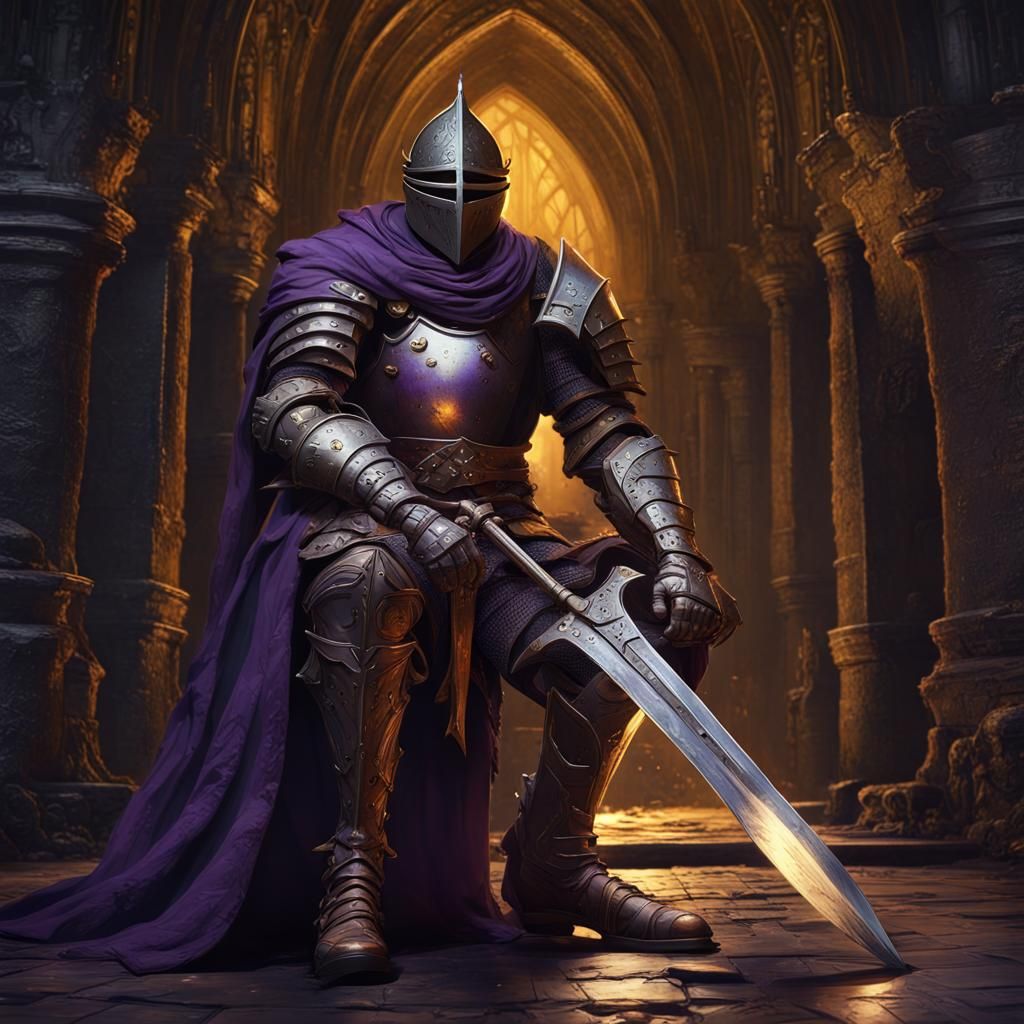 Dark Souls Knight in Dark Fantasy Style