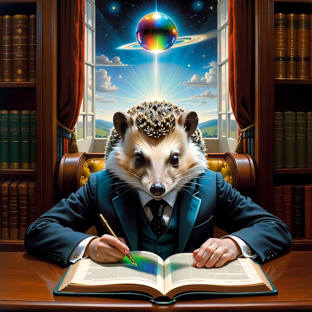 Hyperrealist Hedgehog Hierophant in Holographic Hallucinatio...
