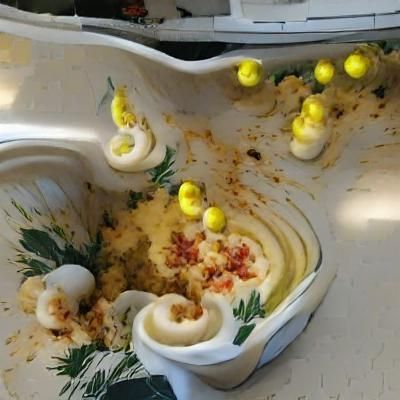 Deviled Eggs Slide in a Casserole Dish
