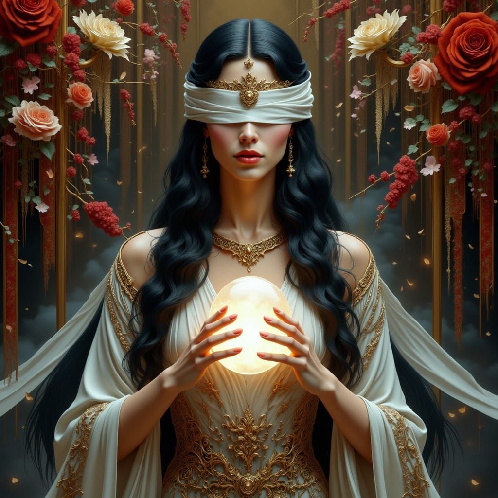 <lora:Beautiful Madness:1.0> The image is of a beautiful woman with long black hair wearing a beautiful fantasy toga-sty...