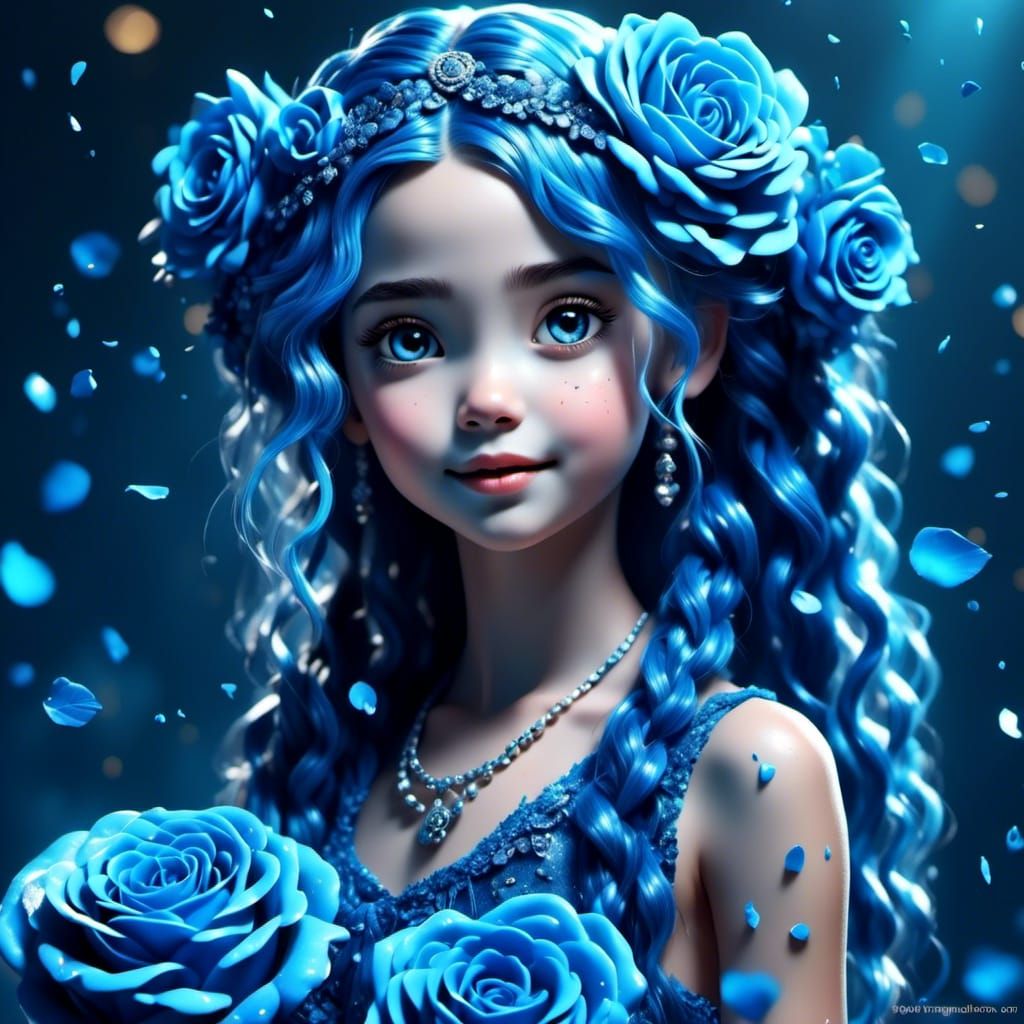 Cute Portrait In Blue