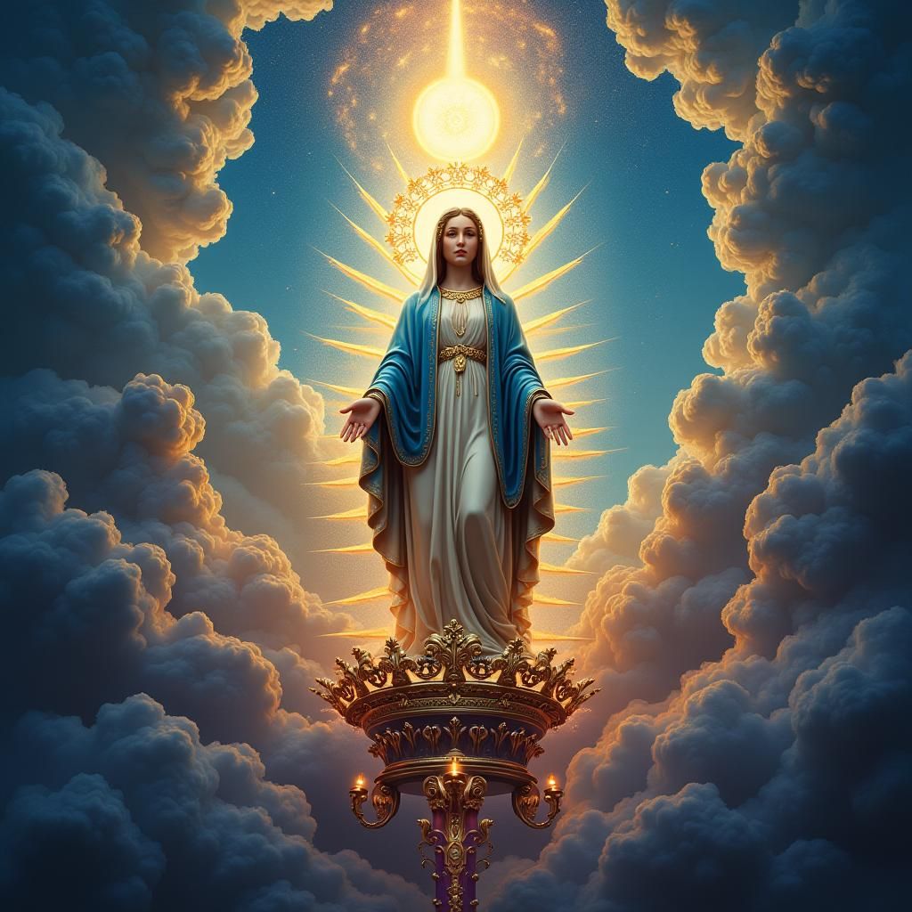 Holy Mary in Mystical Surrealism