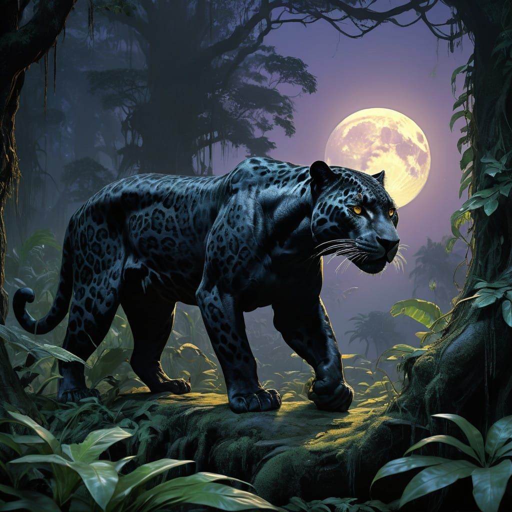 Mystical Black Jaguar Guardian of the Jungle