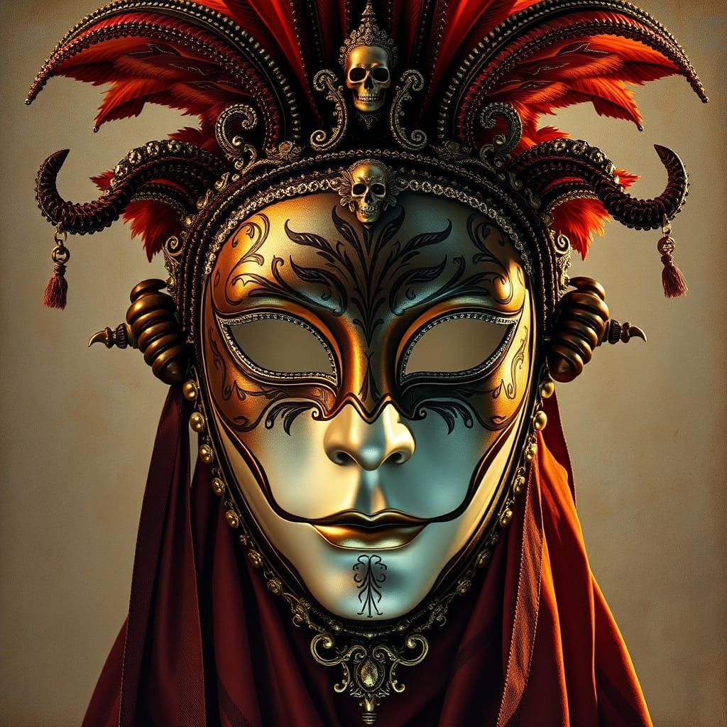 Ethereal Solarpunk Mask in Photorealistic Style