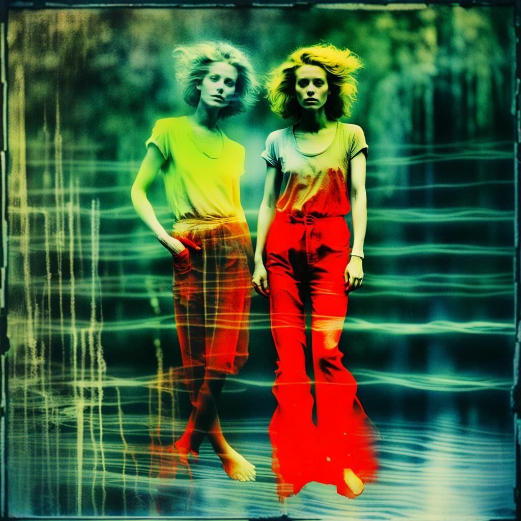 Ghostly Woman Projected onto Newsprint Wall