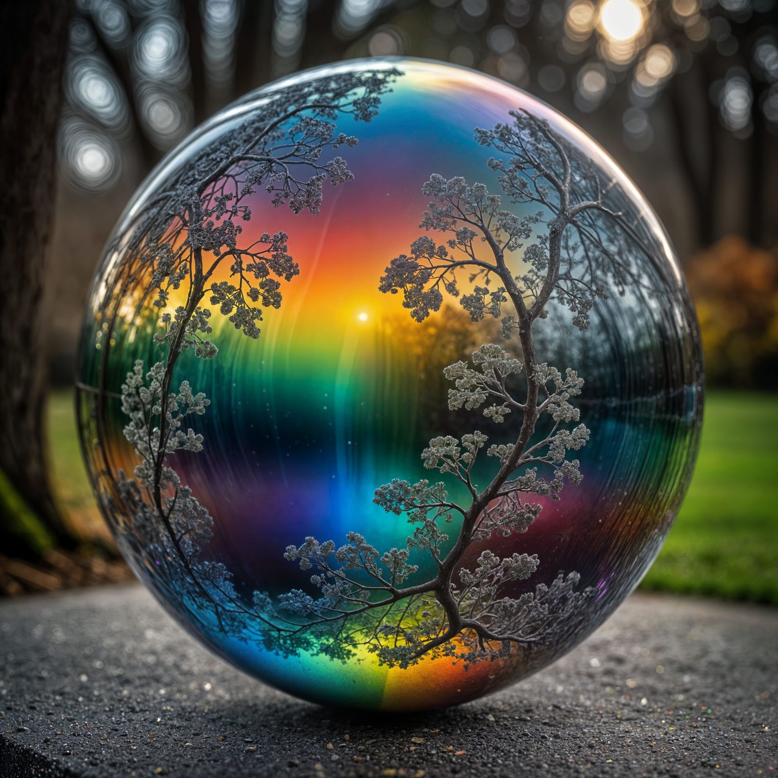 Rainbow Orb with Intricate Details in HDR