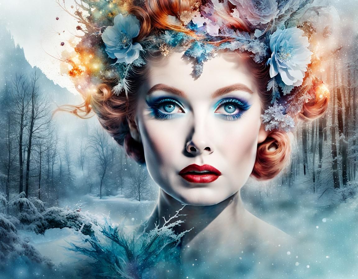 Lucille Ball as Ballerina in Winter Landscape