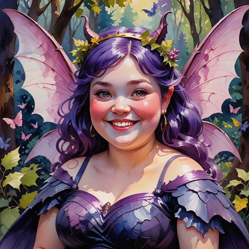 Vibrant Fairy in Whimsical Gouache Masterpiece