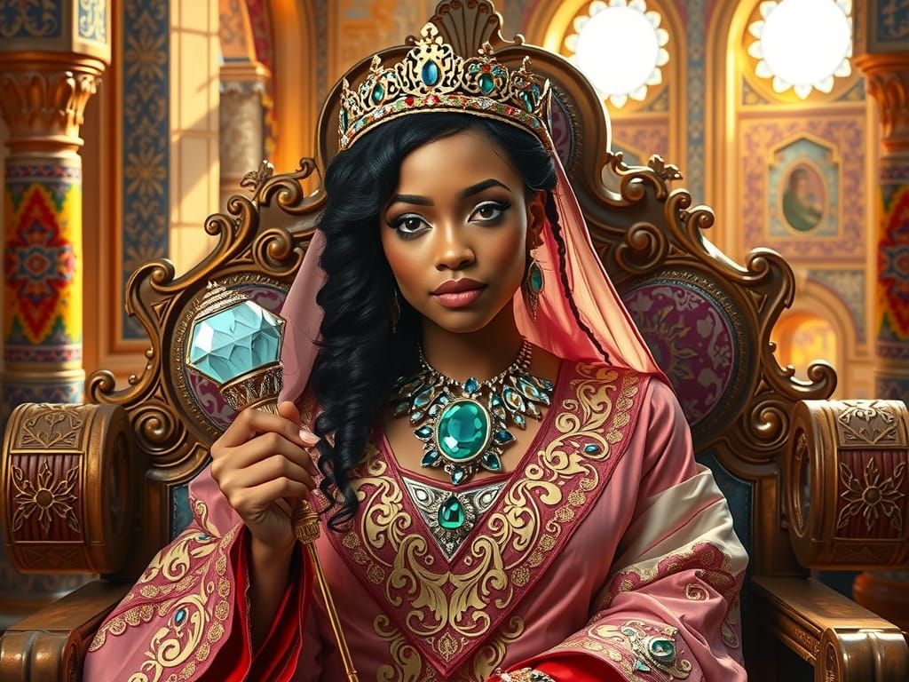 Regal Queen in Middle Eastern Splendor