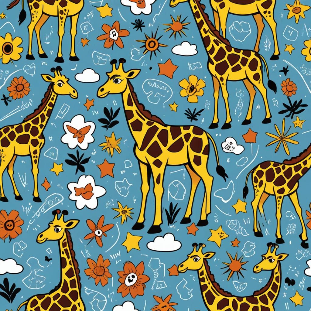 Giraffe Comic Strip in Dynamic Comic Book Style