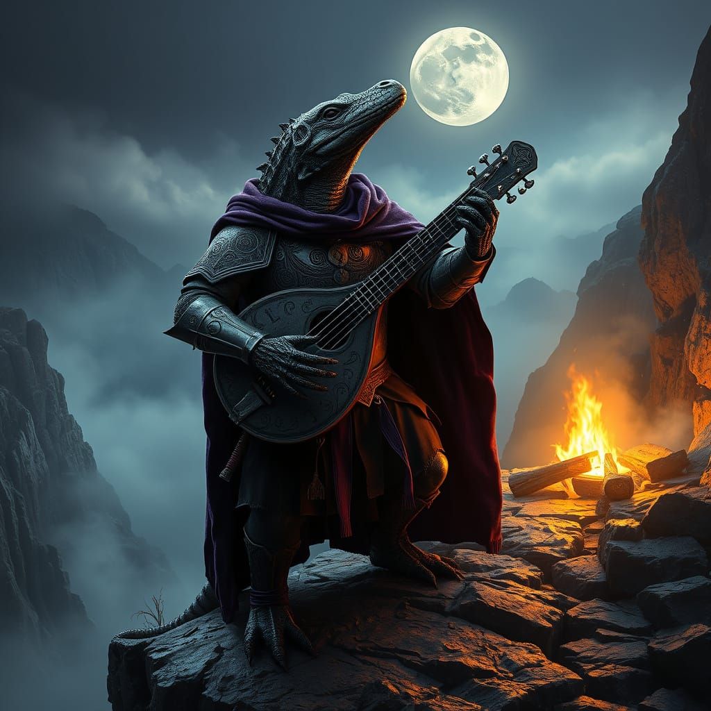 Armadillo Knight in Gothic Fantasy Scene