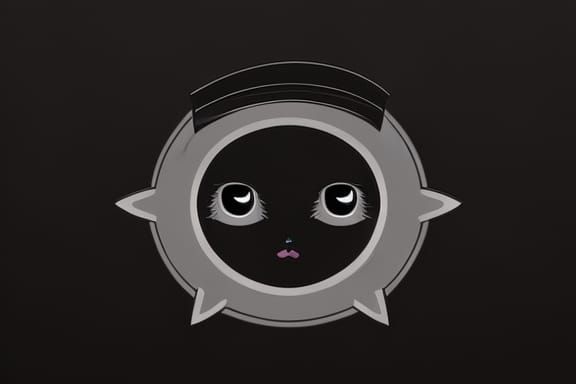 Cute Shadow Humanoid in Striped Dress: Marker Art