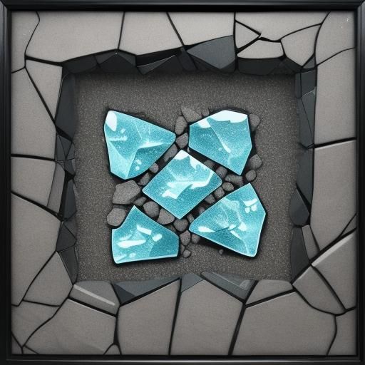 Crushed Rocks Powering Glass Frame