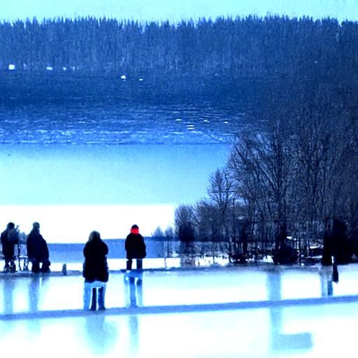 Person Staring Across a Frozen Lake