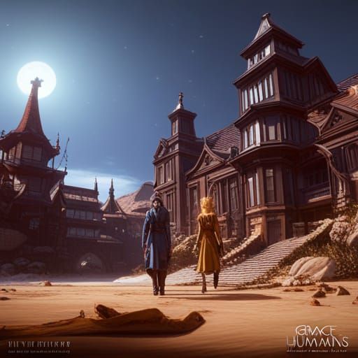 Tate Mcrae and Grace The Humans Meeting: Matte Painting