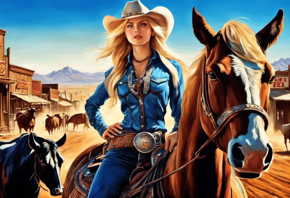 Serious stuff now, Julie needs to drive livestock through a wild west town