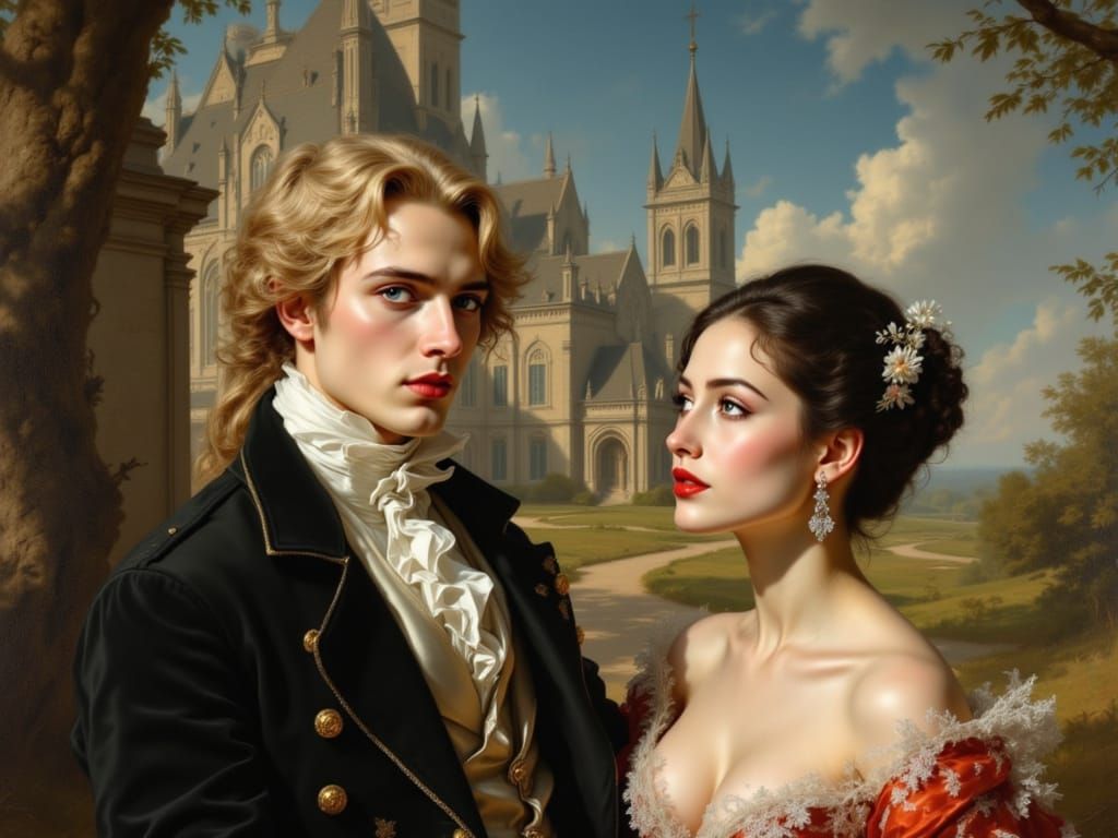 Golden Light in Rococo Style, Whispers of Autumn's Breeze